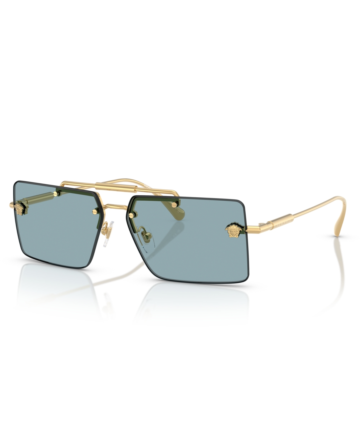 Versace 60mm Rectangular Sunglasses In Gold