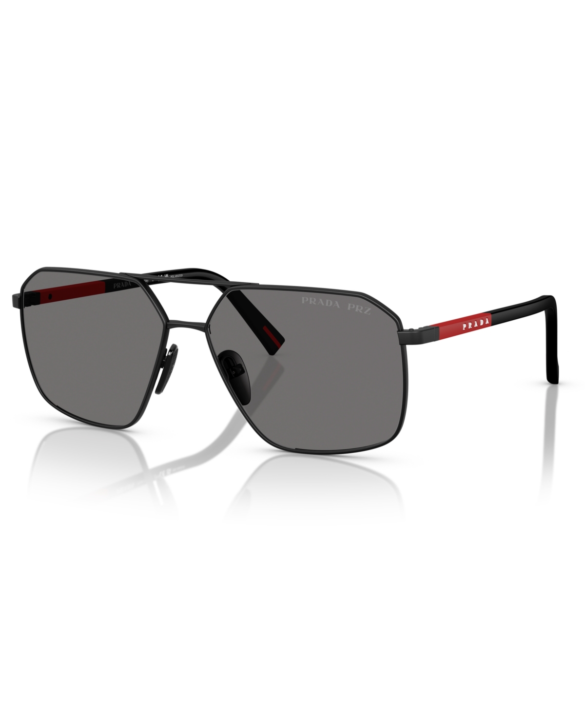 Prada Linea Rossa Ps A50s 1bo02g Nero Polarized Sunglasses In Matte Black
