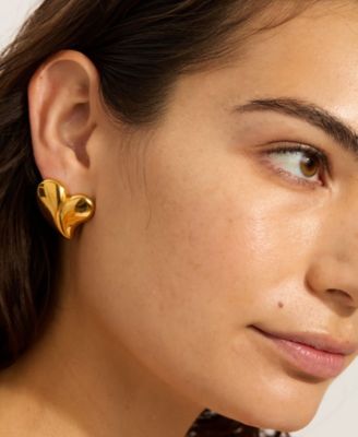 Tarnish Resistant Oversized Puffy Heart Earrings