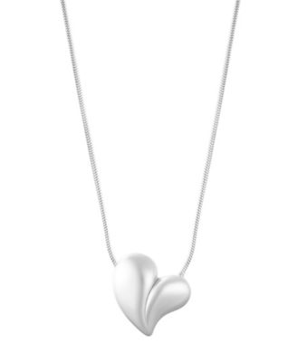 Gold Tarnish Resistant Adjustable Oversized Puffy Heart Necklace