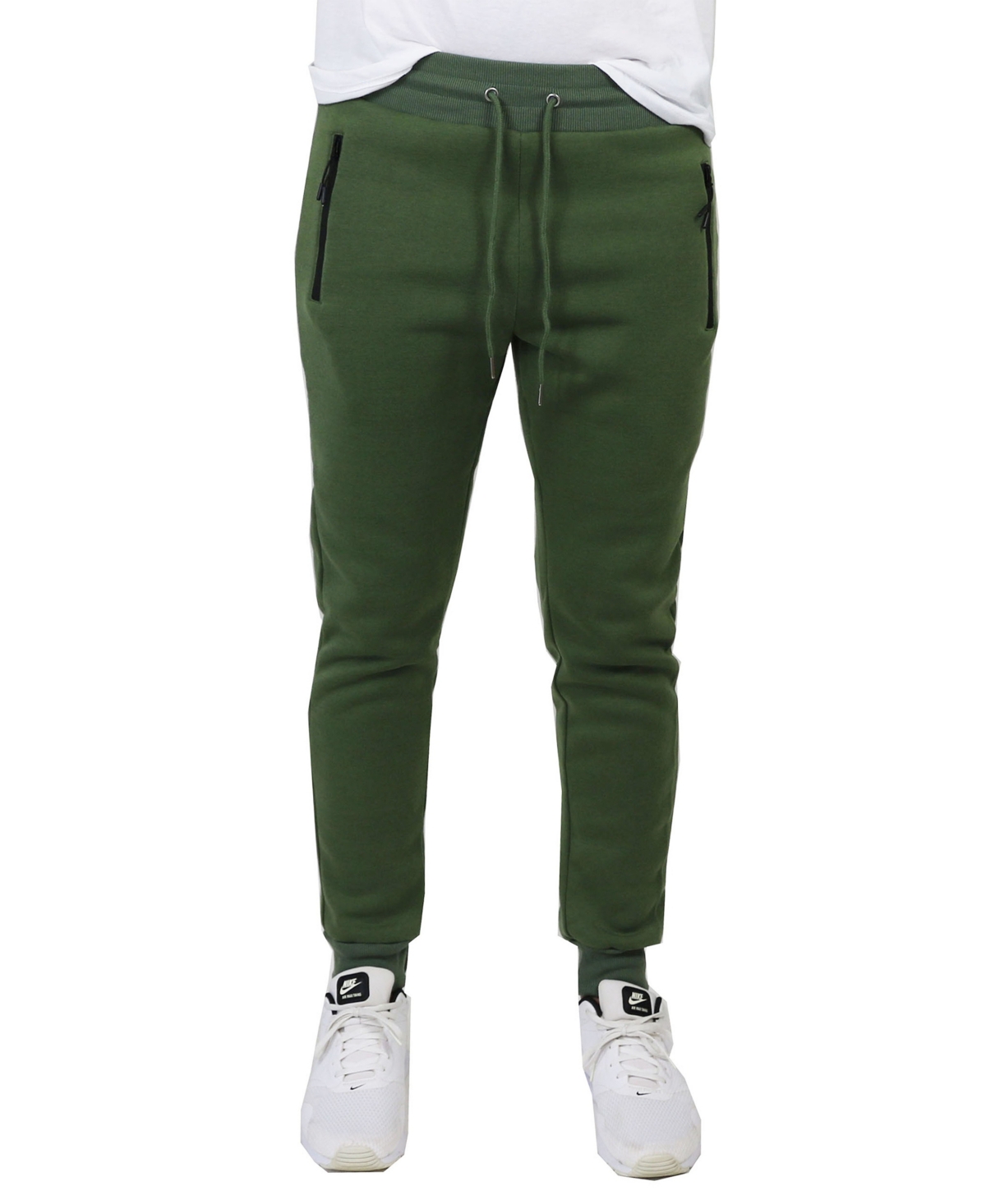 Galaxy By Harvic Men s Pro Star Slim Fit Fleece Lined Jogger Sweatpants Olive Smart Closet