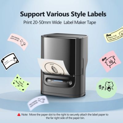 Label Maker Machine with Tape, PM220 Bluethooth Label Printer, 2 Inch Portable Thermal Printer for Small Business, Address, Logo, Clothing, Sticker Printer for Phones & PC, White
