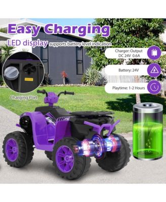 24V Kids Ride-On Electric ATV 4-Wheeler Quad Car with Wireless Connection