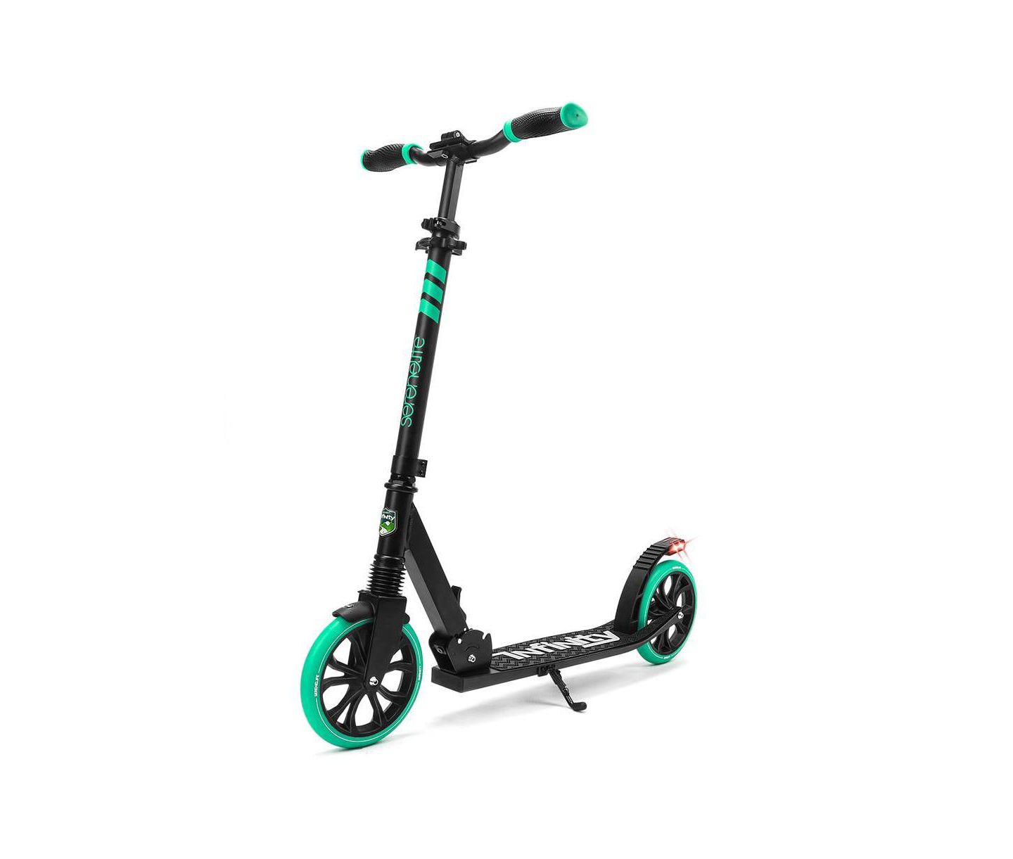 Детская игрушка SereneLife Folding 2-Wheel Adjustable Kick Scooter, Ages 8+, цвет: Аквамариновый — фото 1