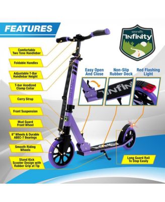 Kick Scooter Adult Teenagers Kids- 2 Wheel Kids Scooter with Adjustable T-Bar Handlebar - Alloy Anti-Slip Deck - Portable Folding Scooters for Kids with Carrying Strap - Leopard