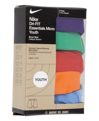 Big Boys Dri-FIT Polyester Color Pop Boxer Briefs Underwear, 5-Pack