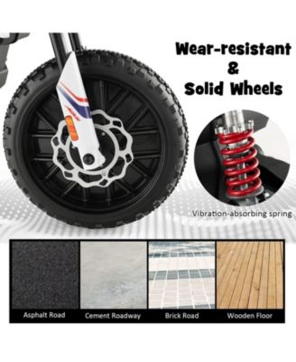 Aprilia Licensed Kids Ride On Motorcycle with 2 Training Wheels-White