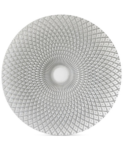Jay Imports Glass Spiro Silver-Tone Charger Plate
