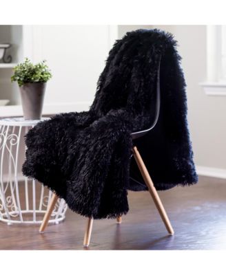 Premium Soft, Fuzzy Solid Faux Long Fur Blanket, Throw