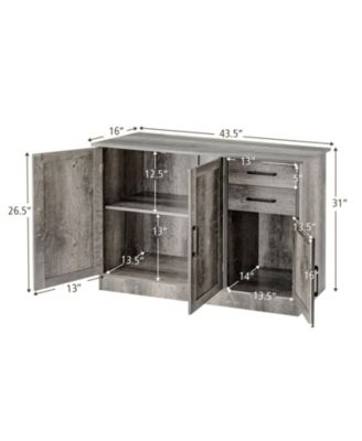 Buffet Storage Cabinet with 2-Door Cabinet and 2 Drawers