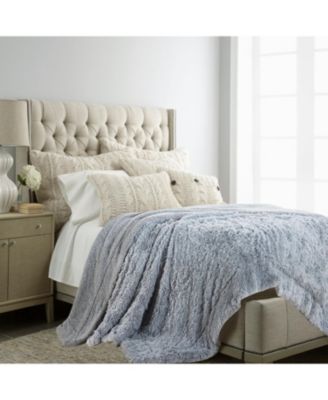 Premium Solid Faux Long Fur Throw Blanket - Soft, Fuzzy Throw Blanket - For Bed or Couch - 60" x 70" - Aubergine