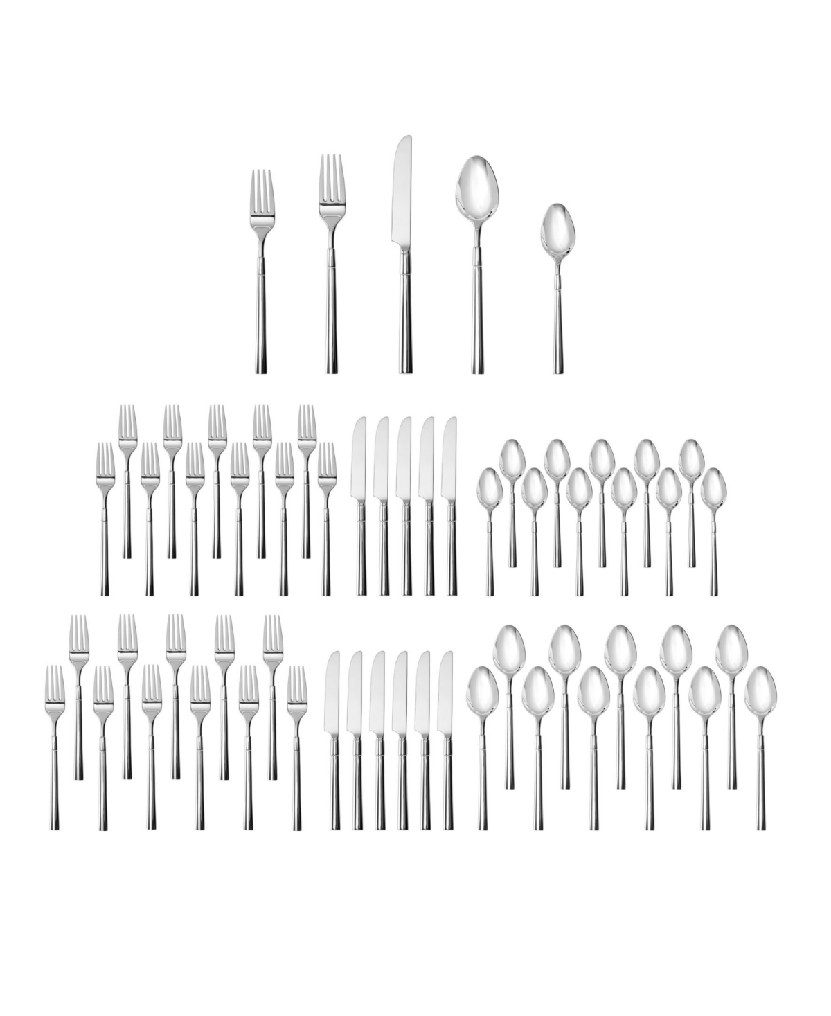 Fortessa Lloyd 60-pc. Flatware Set, Service For 12 In Stainless Steel
