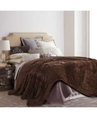 Premium Solid Faux Long Fur Throw Blanket - Soft, Fuzzy Throw Blanket - For Bed or Couch - 60" x 70" - Aubergine
