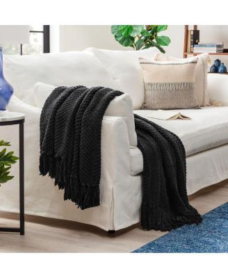 Premium Textured Knit Soft Cozy Blanket, Thrown