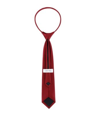 Boys Broome Satin Solid Pre-Tied Zipper Necktie