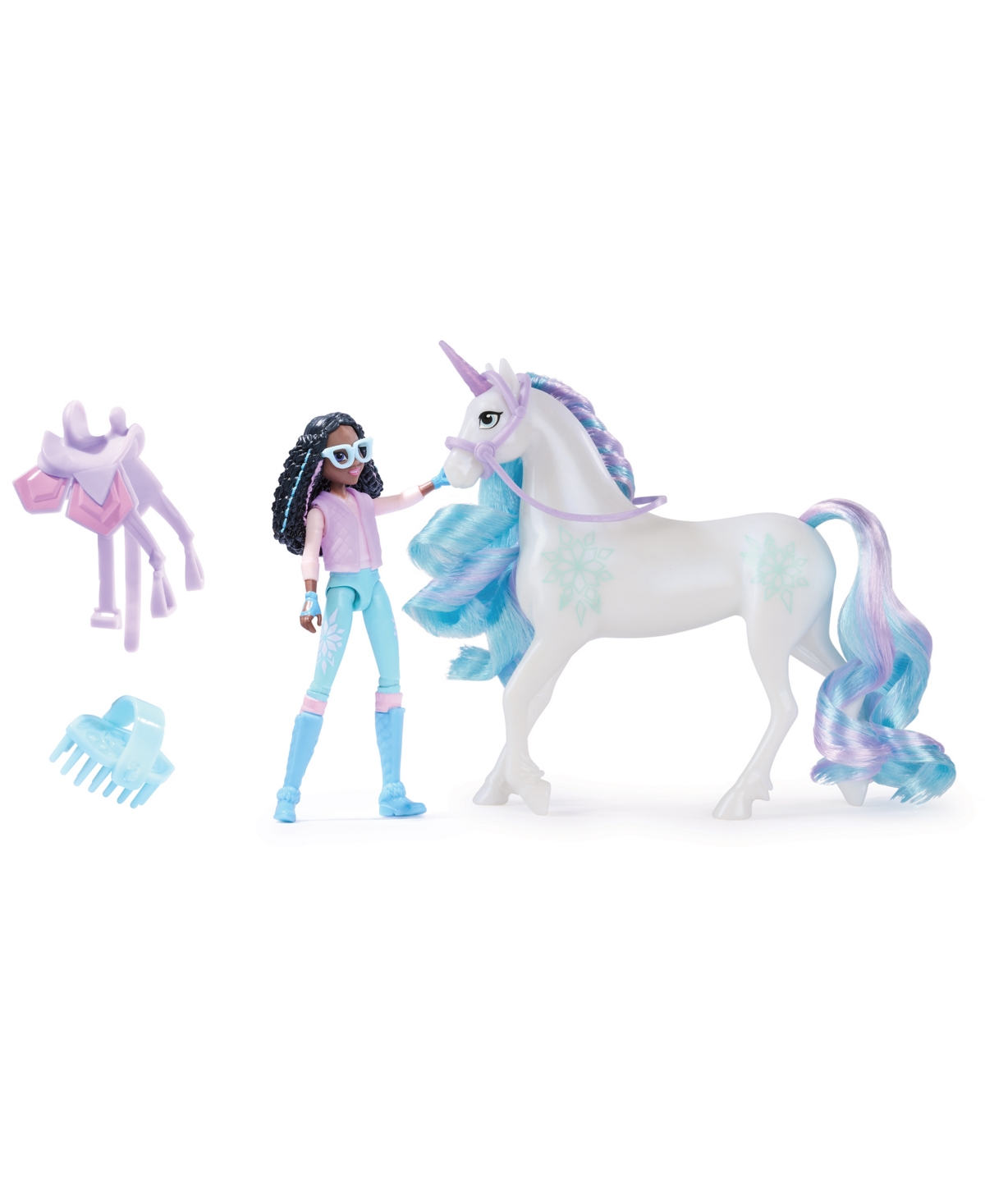 Unicorn Academy Layla Glacier Set With 2 Riding Accessories Toys In Multi Color