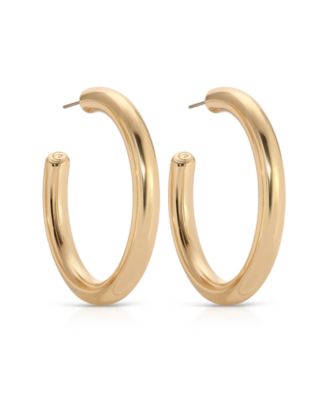 18k Gold Plated Large Thick Classic Hoop Earrings