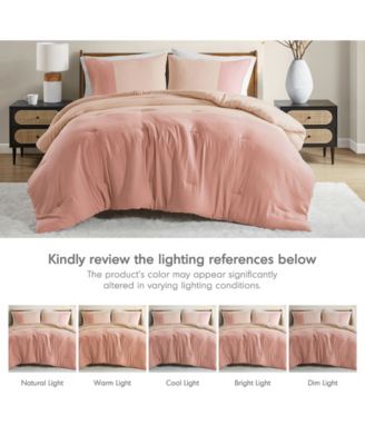 Miro Soft Washed Color Block 2-Pc. Comforter Set, Twin/Twin XL