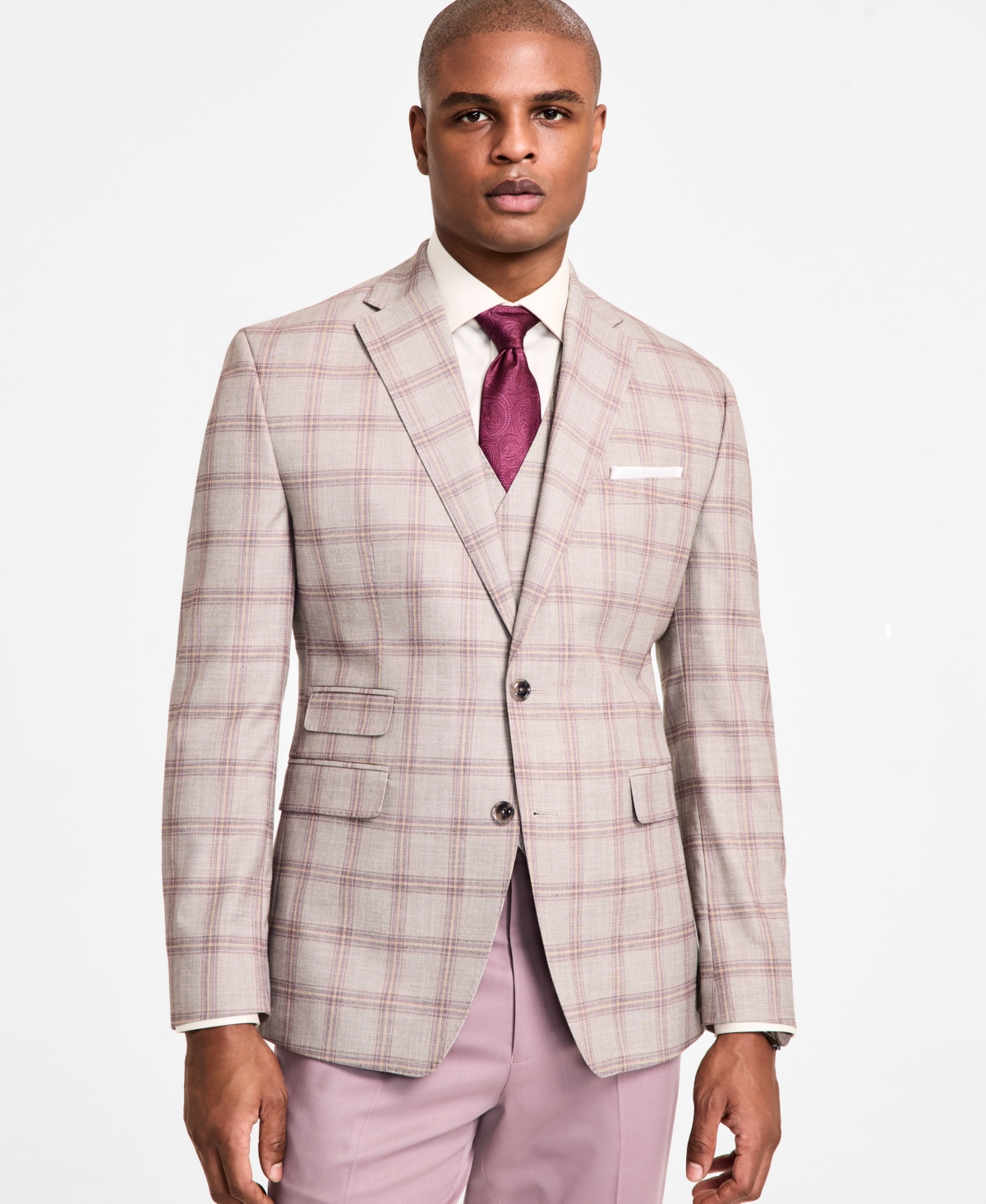 Men's Regular-Fit Suit Jacket - Tan