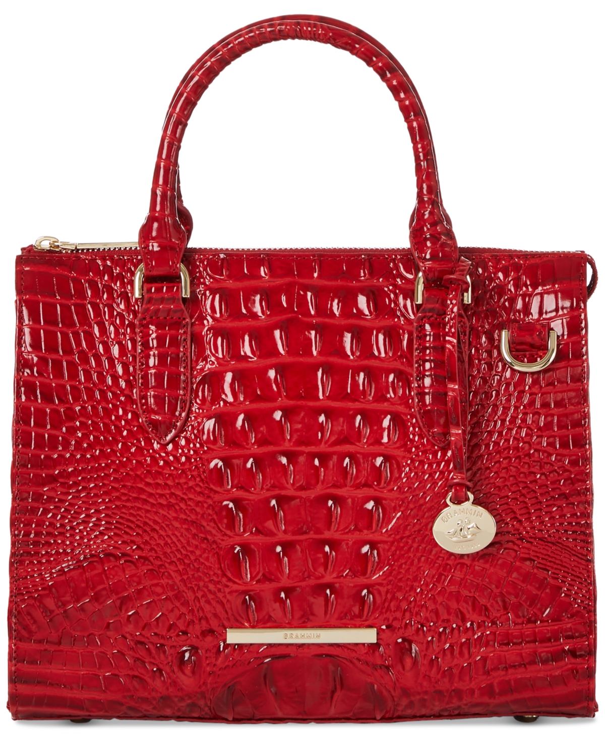 Anywhere Convertible Melbourne Embossed Leather Satchel - Carnation