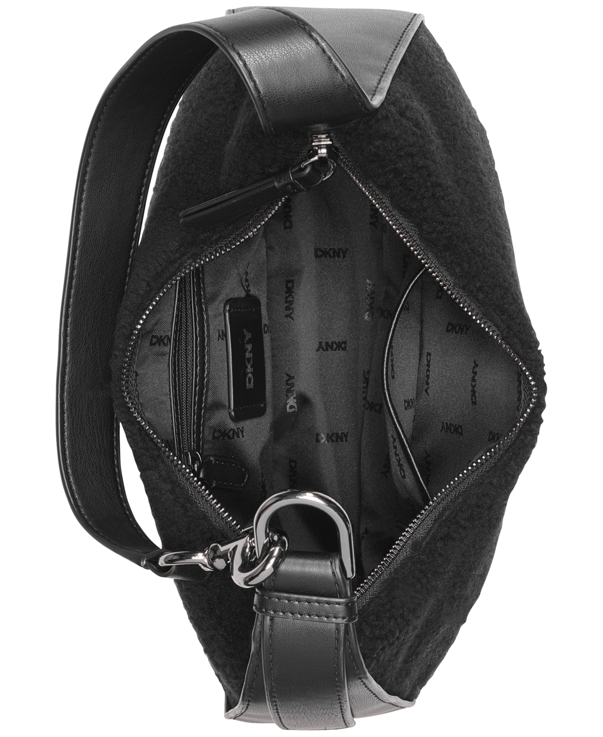 Dkny Thyme Medium Sherpa Hobo -gunmetal
