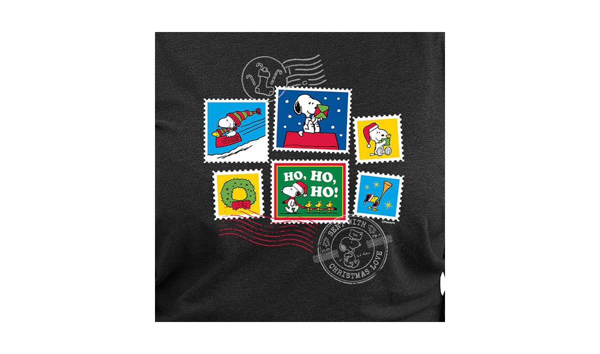 Hybrid Apparel Trendy Plus Size Peanuts Holidays Graphic Pullover T-shirt In Grey