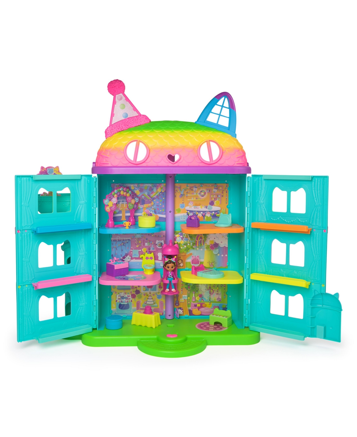 GABBY'S DOLLHOUSE 15 PIECE RAINBOW CELEBRATION DOLLHOUSE 