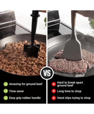 Stainless Steel Meat Chopper – Ground Beef & Hamburger Smasher Too