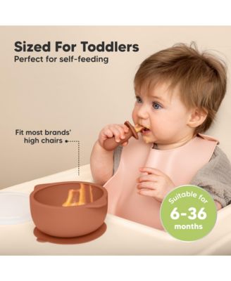 2-Pack Prep Baby Bowls with Suctions & Lids, Silicone Bowls for Baby Boy, Girl, Toddler Suction Bowl, Kids Bowl BPA-Free