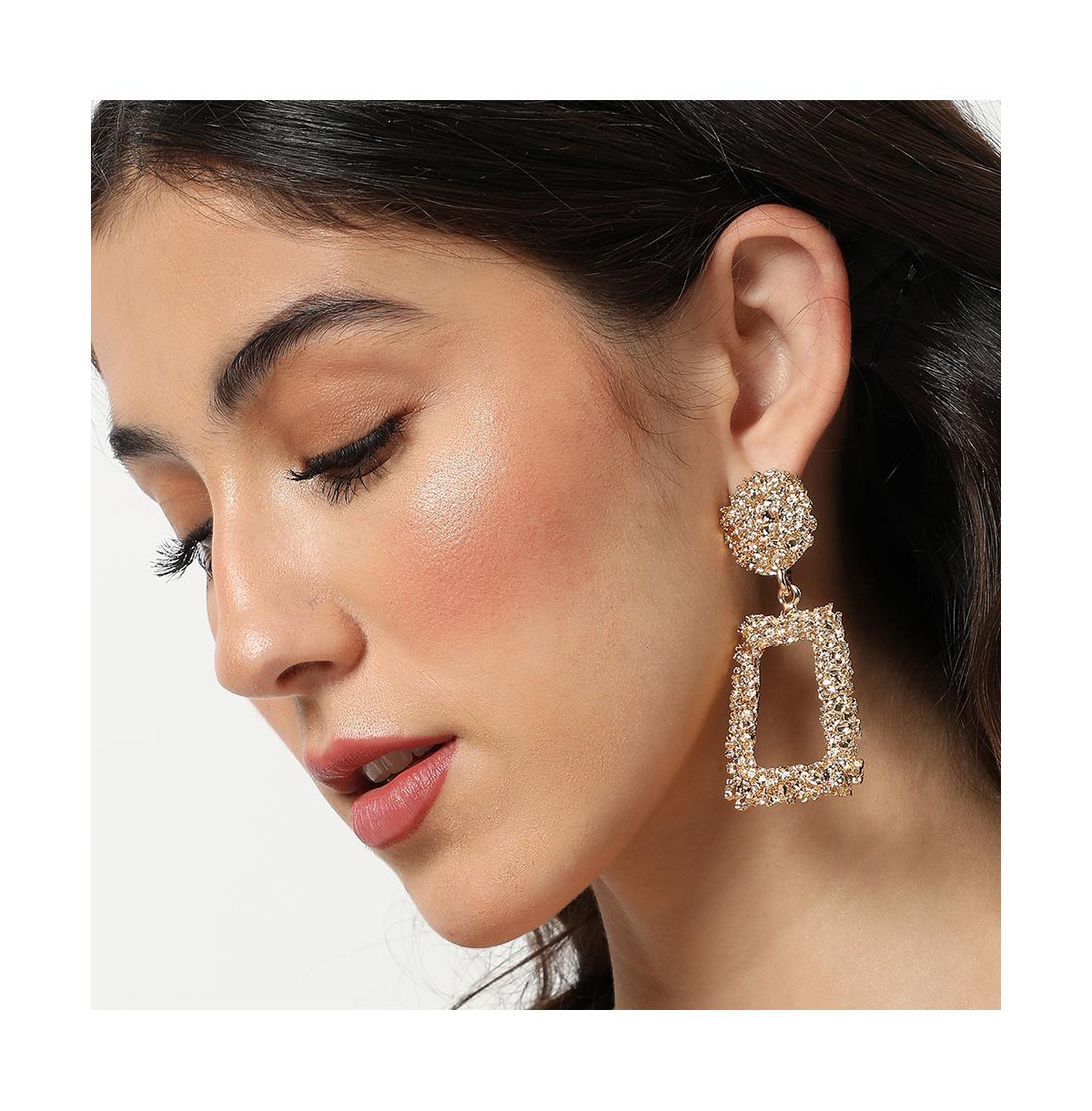 Sohi Women's Corroded Drop Earrings