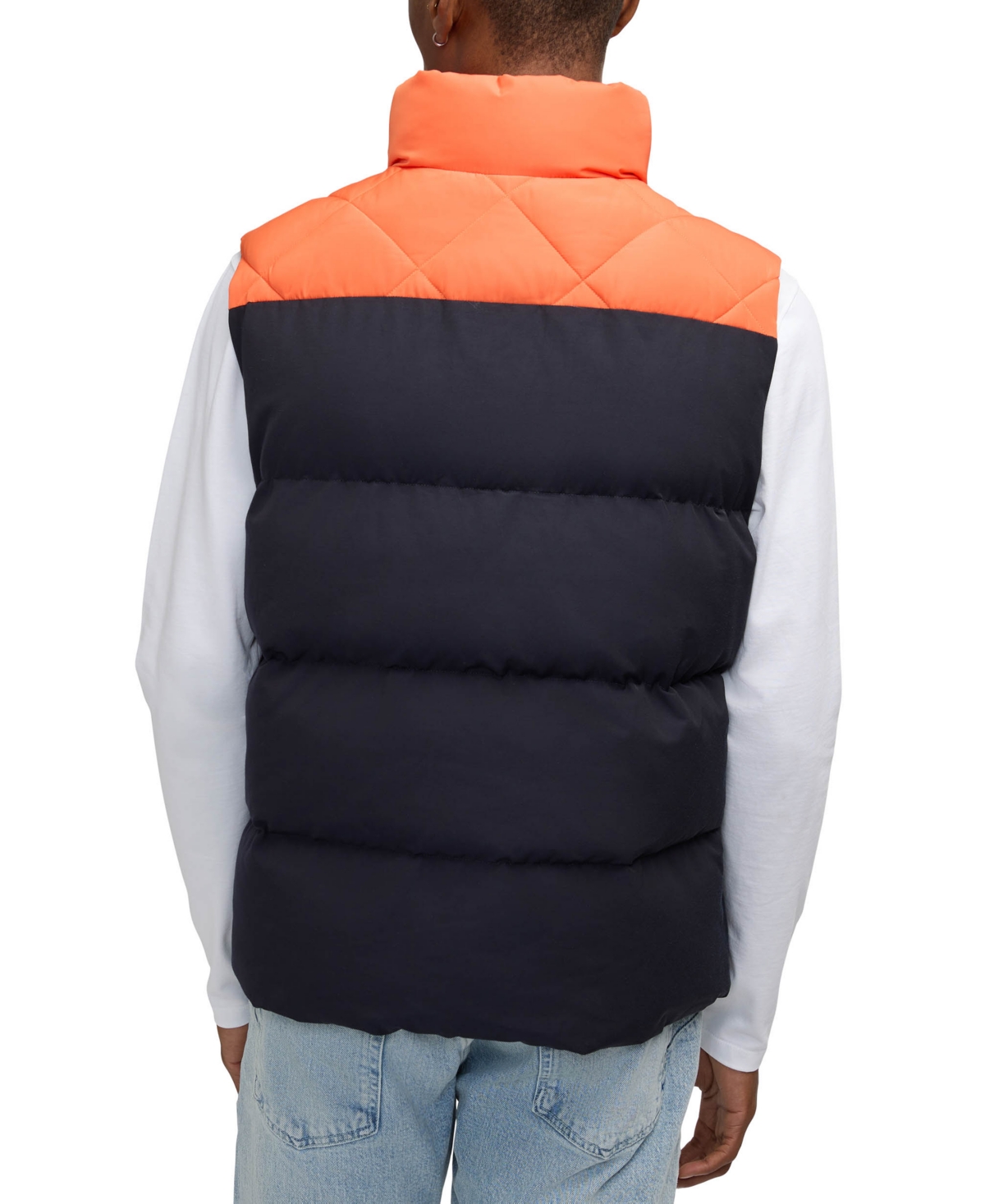 Scotch & Soda Men's Ovela Quilted Colorblocked Mixed-Media Full-Zip Vest