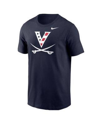 Men's Navy Virginia Cavaliers Red White Hoo Logo T-Shirt