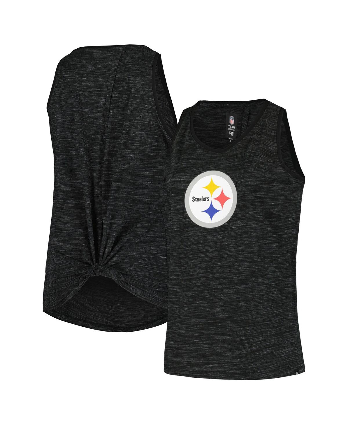 New Era Women's Black Pittsburgh Steelers Plus Size Space Dye Active Tank Top