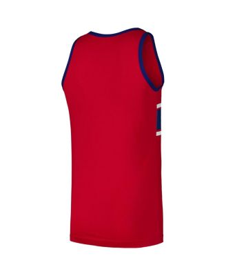 Men's Red Chicago Cubs Jersey Ringer Tank Top