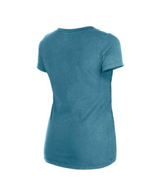 Women's Aqua Miami Dolphins Enzyme Wash Low V-Neck T-Shirt