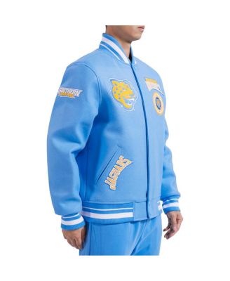 Men's Light Blue Southern University Jaguars Crest Wool Full-Zip Jacket