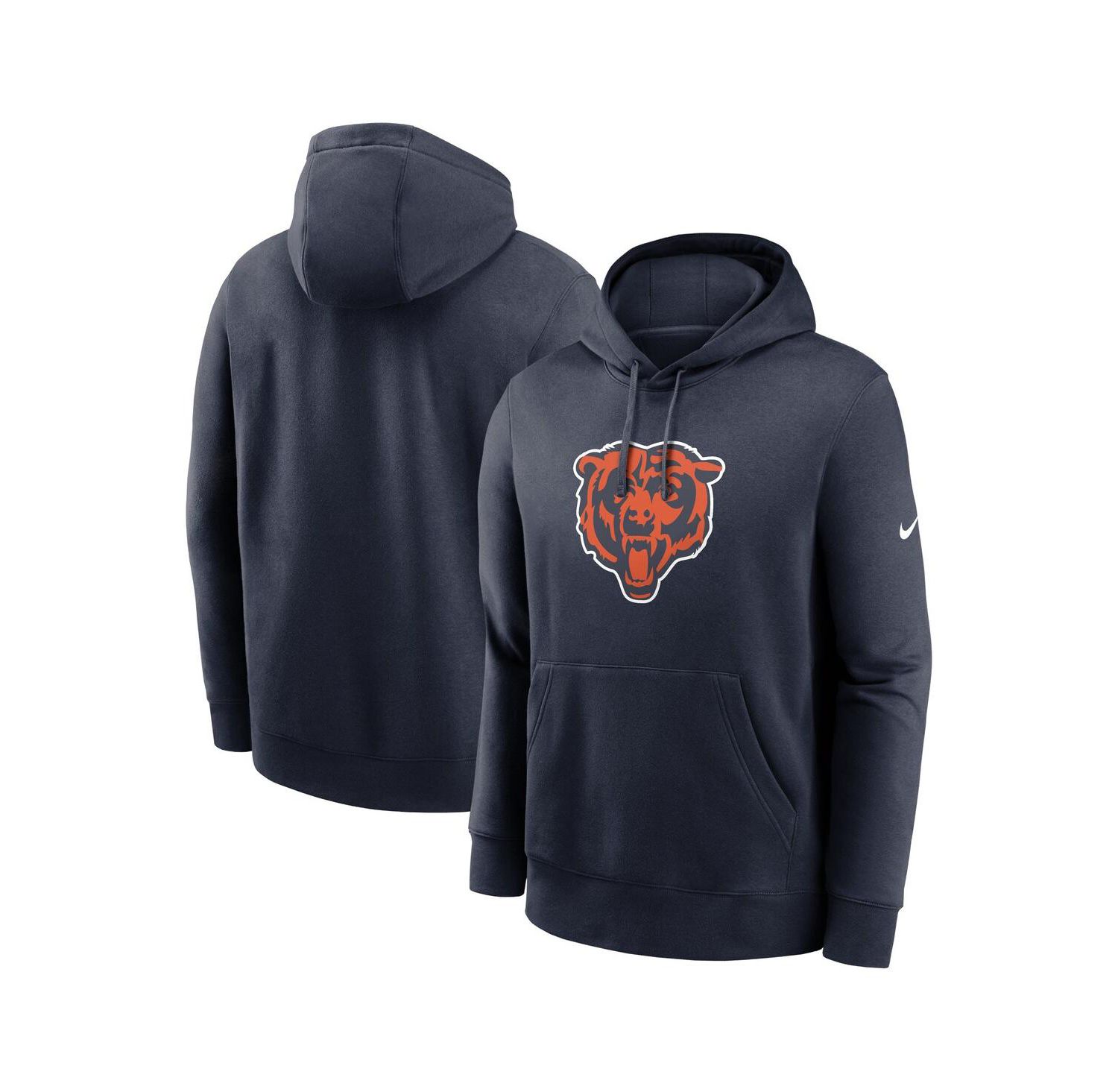 Men's Navy Chicago Bears Club Logo Pullover Hoodie