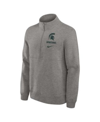 Men's Heather Gray Michigan State Spartans Primetime Club Half-Zip Sweatshirt