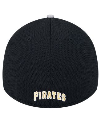 Men's Gray/Black Pittsburgh Pirates Visor Trim 39THIRTY Flex Hat