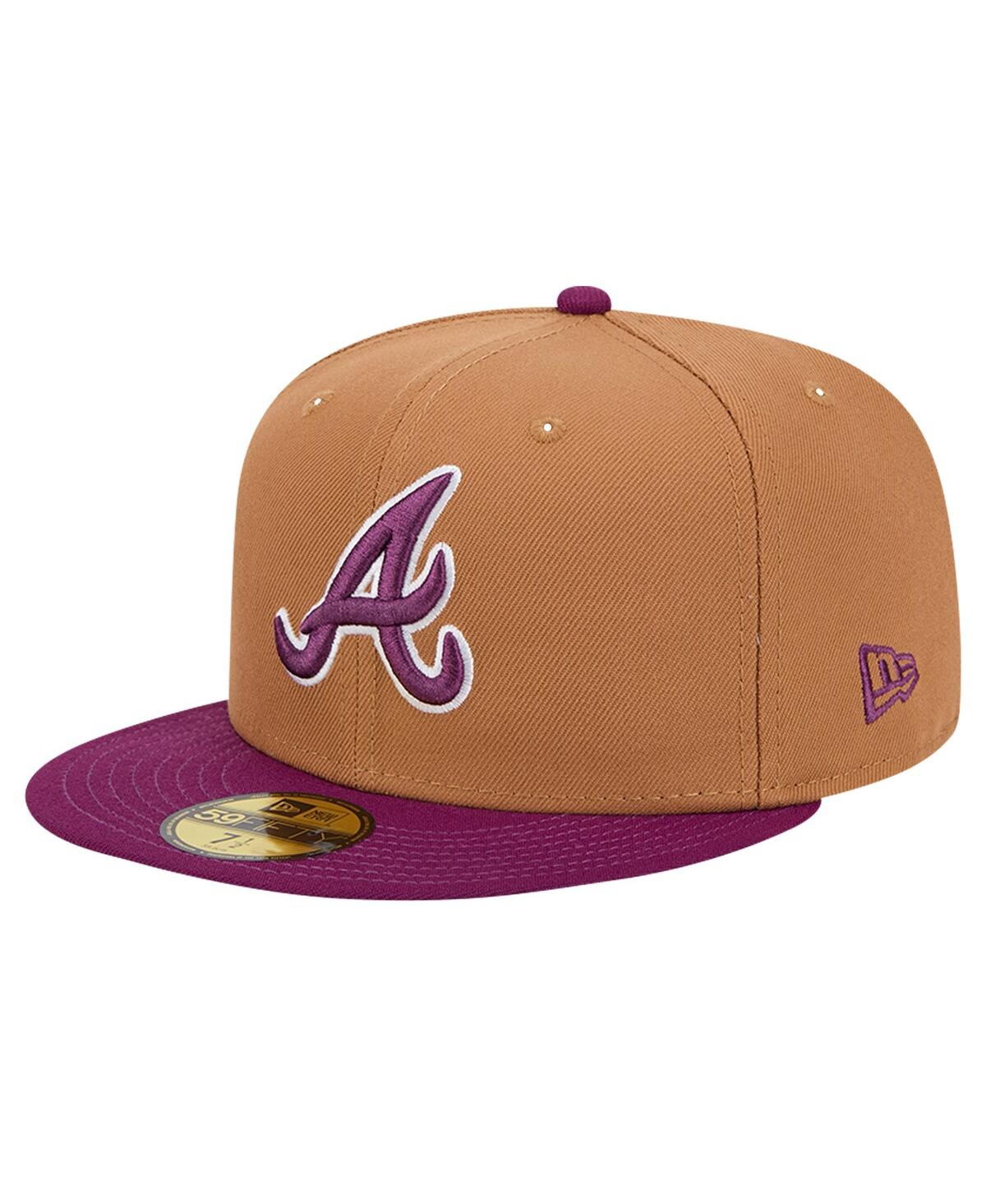 New Era Men's Brown/purple Atlanta Braves Two-tone Color Pack 59fifty Fitted Hat In Brown,purple