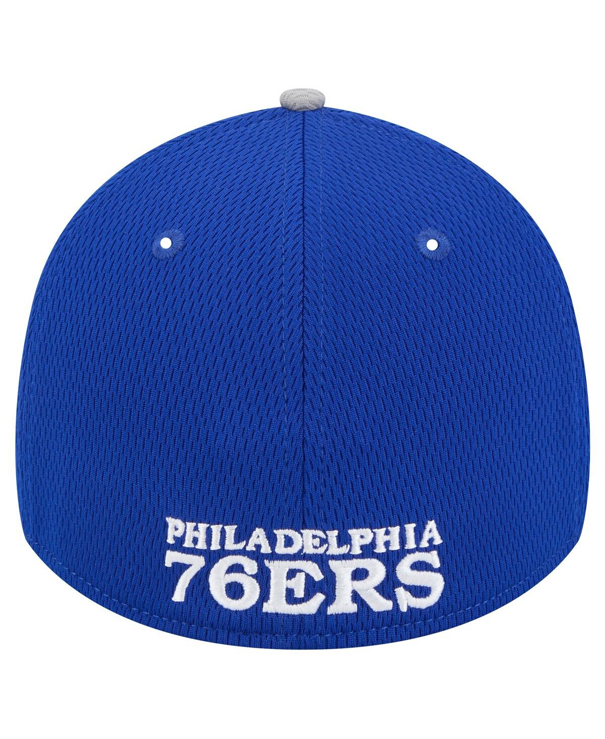 New Era Men'sRoyal Philadelphia 76ers Active Trim 39THIRTY Flex Hat - Gray, Royal