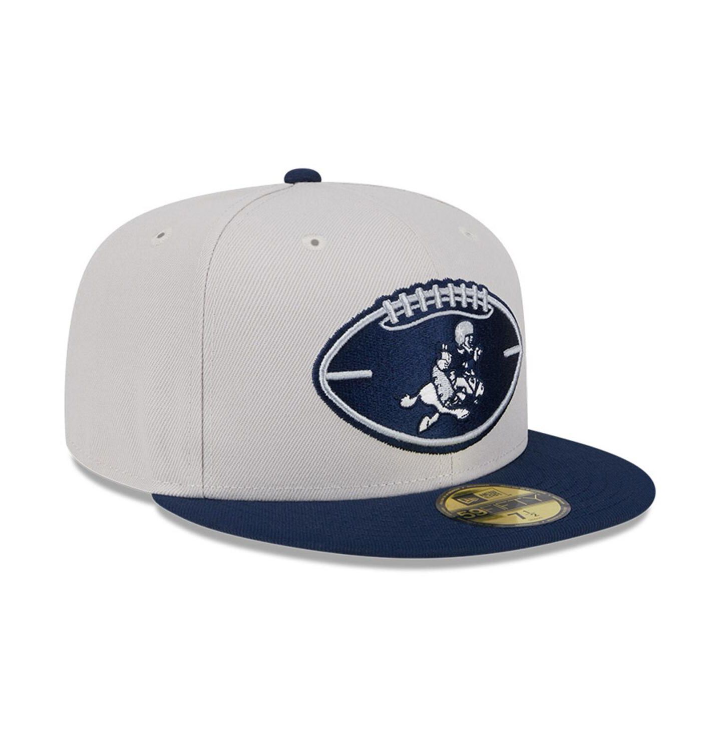 Мужская кепка New Era Stone/Navy Dallas Cowboys 2024 Sideline Historic 59FIFTY Fitted Hat — фото 4