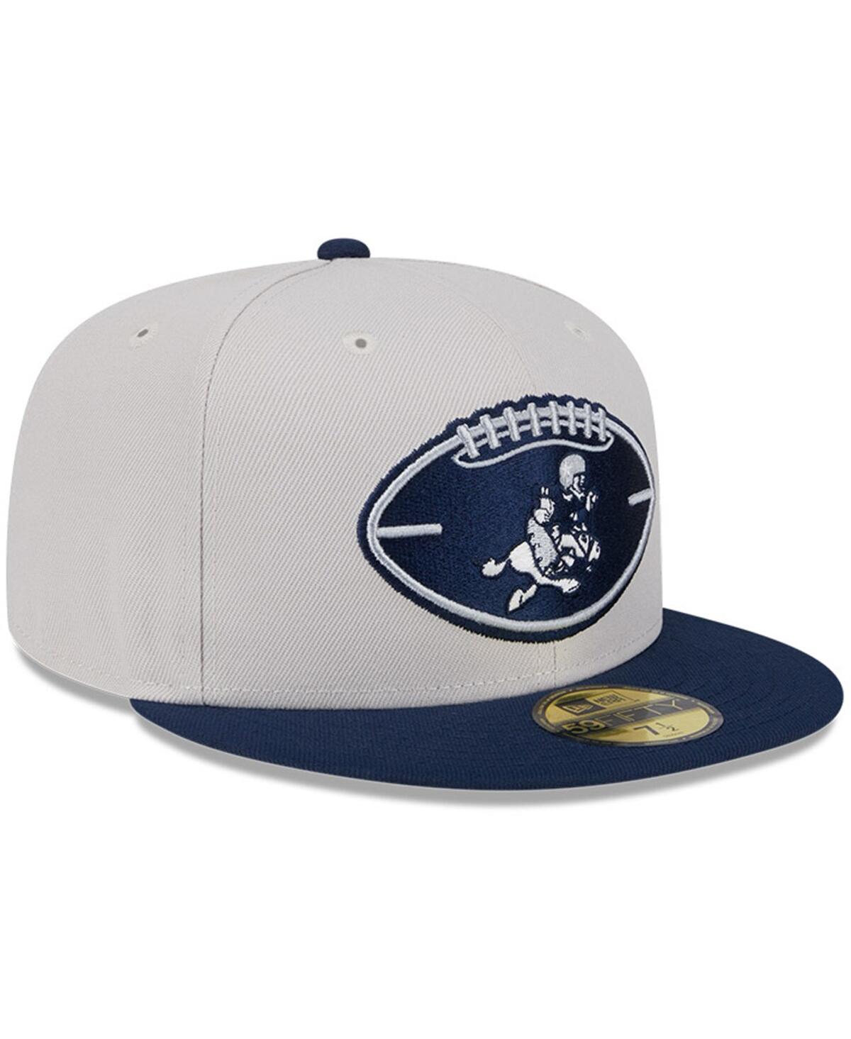 New Era Men's Stone/navy Dallas Cowboys 2024 Sideline Historic 59fifty Fitted Hat In Stone,navy