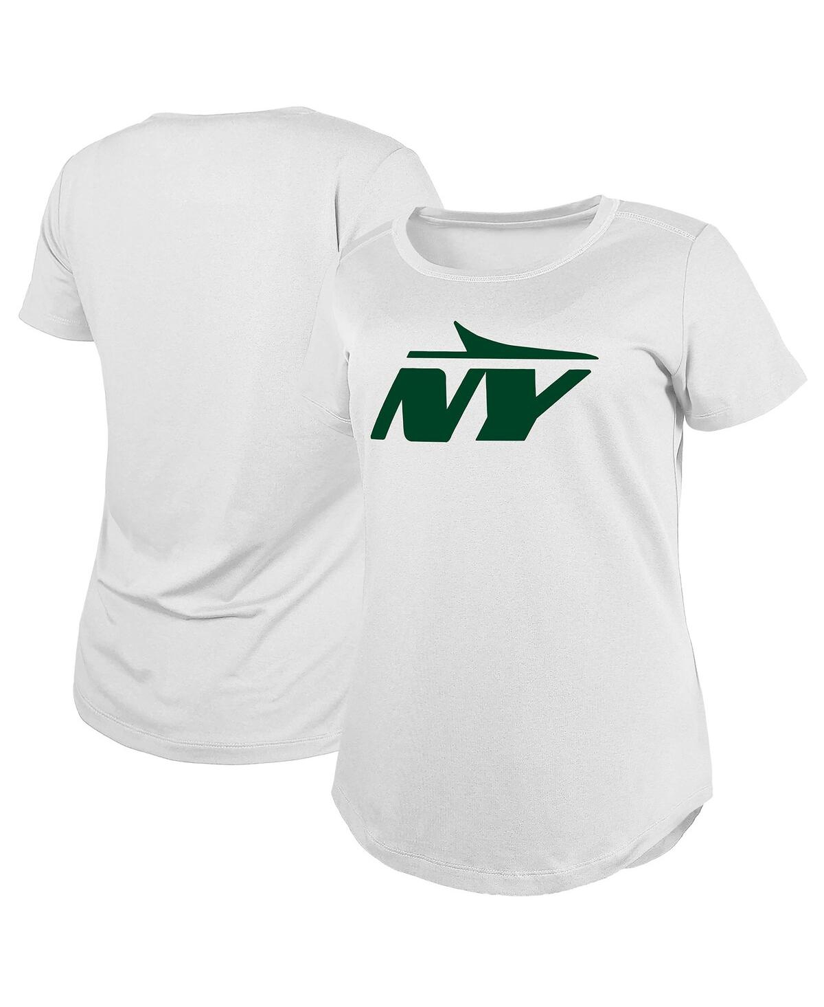 New Era Women's White New York Jets Ny Logo T-shirt