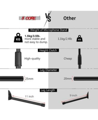 Tripod Mic Stand Heavy Duty Height Adjustable Floor Microphone Boom Arm Pedestal Para Microfono for Singing On Stage Studio - MS 080 4Pcs