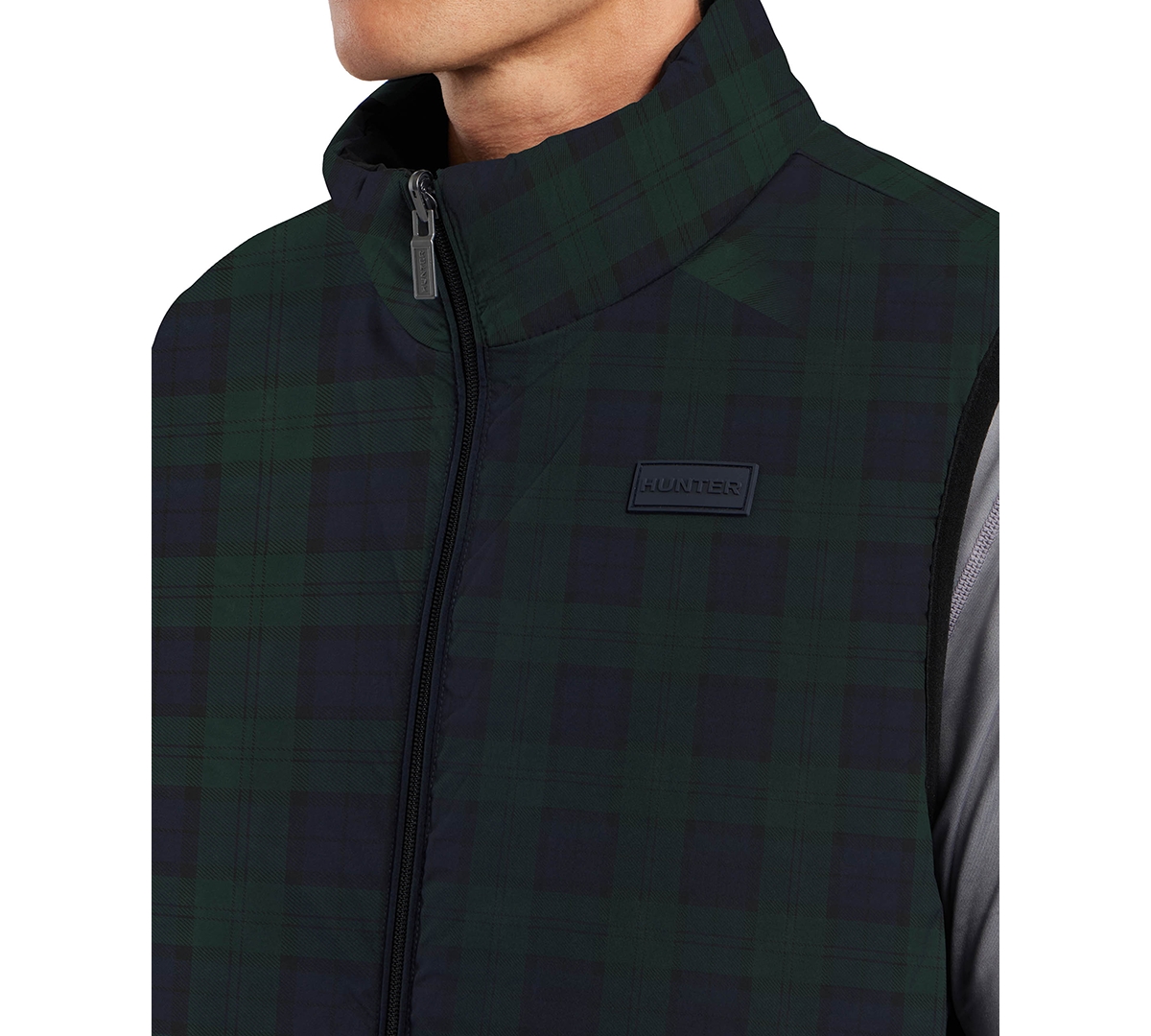 Hunter Men's Reversible Stand-Collar Vest -Blackwatch Plaid