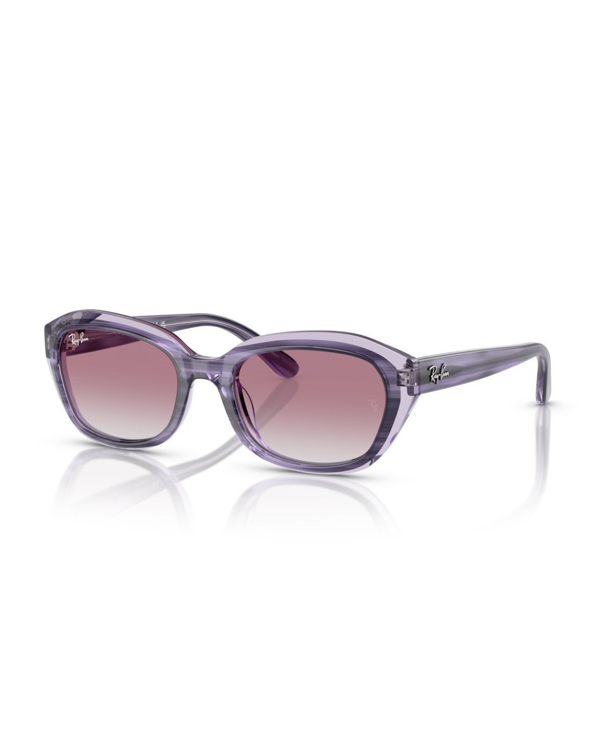 Ray-ban Jr Sunglasses, Rb9081s Kids Rb9081s In Striped Violet On Transparent Violet