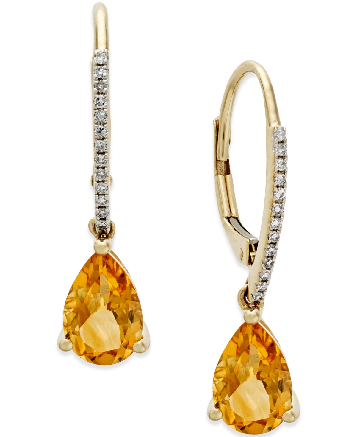 Garnet (2-1/2 ct. t.w.) and Diamond Accent Drop Earrings in 14k Rose Gold (Also  - Citrine