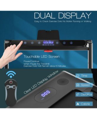 2-in-1 Folding Treadmill with Dual LED Display-Silver