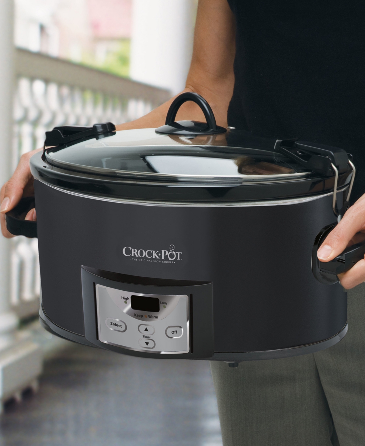 CROCK-POT 7-QUART COOK & CARRY OVAL SLOW COOKER 